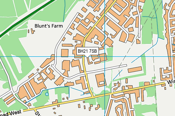 BH21 7SB map - OS VectorMap District (Ordnance Survey) BH21 7SB map - OS VectorMap District (Ordnance Survey)