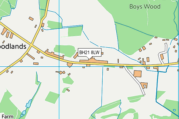 BH21 8LW map - OS VectorMap District (Ordnance Survey)