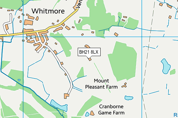 BH21 8LX map - OS VectorMap District (Ordnance Survey) BH21 8LX map - OS VectorMap District (Ordnance Survey)
