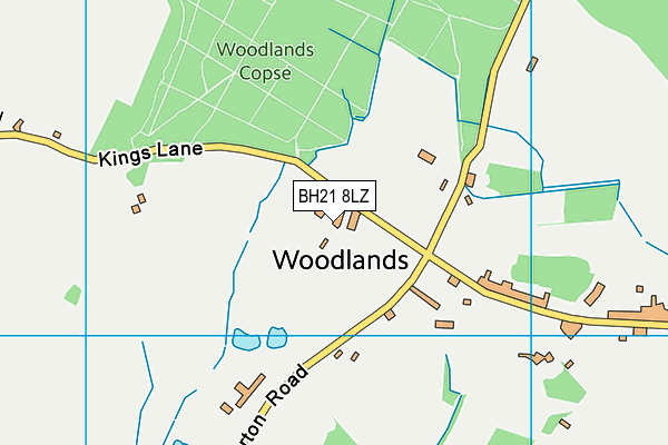 BH21 8LZ map - OS VectorMap District (Ordnance Survey) BH21 8LZ map - OS VectorMap District (Ordnance Survey)