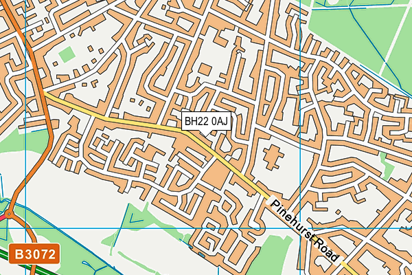BH22 0AJ map - OS VectorMap District (Ordnance Survey) BH22 0AJ map - OS VectorMap District (Ordnance Survey)