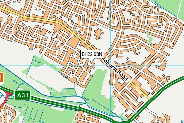 BH22 0BN map - OS VectorMap District (Ordnance Survey)
