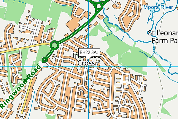 BH22 8AJ map - OS VectorMap District (Ordnance Survey) BH22 8AJ map - OS VectorMap District (Ordnance Survey)