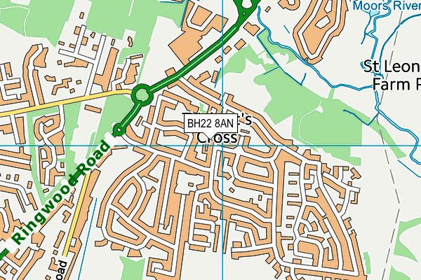 BH22 8AN map - OS VectorMap District (Ordnance Survey) BH22 8AN map - OS VectorMap District (Ordnance Survey)