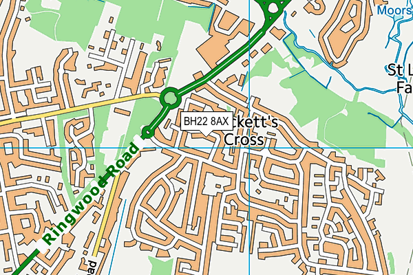 BH22 8AX map - OS VectorMap District (Ordnance Survey) BH22 8AX map - OS VectorMap District (Ordnance Survey)