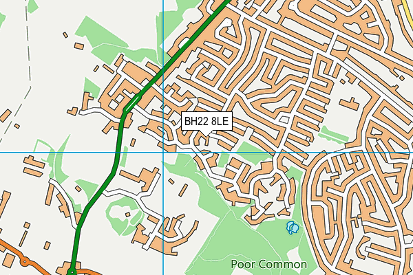 BH22 8LE map - OS VectorMap District (Ordnance Survey) BH22 8LE map - OS VectorMap District (Ordnance Survey)