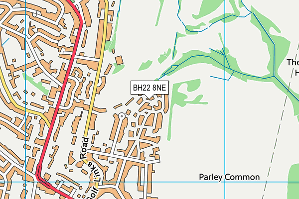BH22 8NE map - OS VectorMap District (Ordnance Survey) BH22 8NE map - OS VectorMap District (Ordnance Survey)