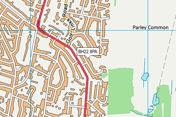 BH22 8PA map - OS VectorMap District (Ordnance Survey)