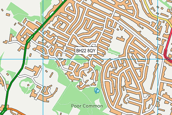 BH22 8QY map - OS VectorMap District (Ordnance Survey) BH22 8QY map - OS VectorMap District (Ordnance Survey)