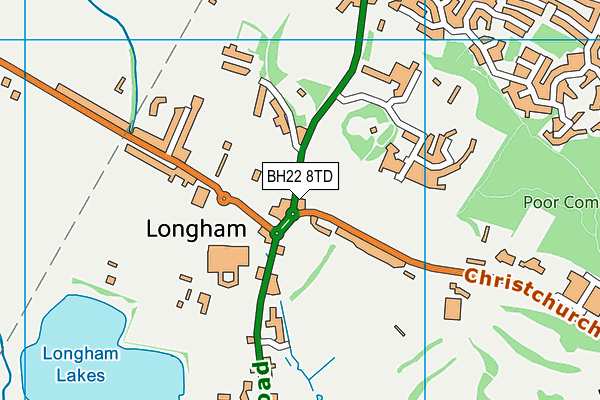 BH22 8TD map - OS VectorMap District (Ordnance Survey)