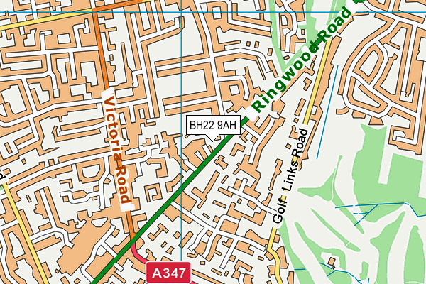 BH22 9AH map - OS VectorMap District (Ordnance Survey)