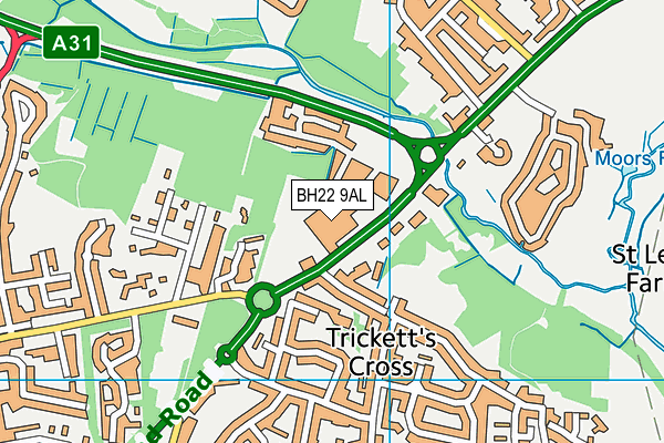 BH22 9AL map - OS VectorMap District (Ordnance Survey) BH22 9AL map - OS VectorMap District (Ordnance Survey)