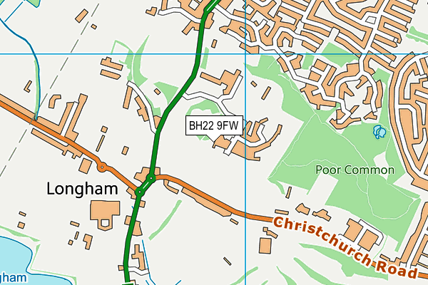 BH22 9FW map - OS VectorMap District (Ordnance Survey)