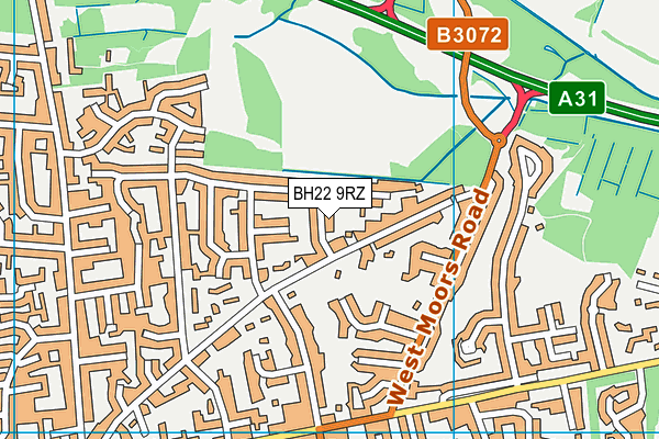 BH22 9RZ map - OS VectorMap District (Ordnance Survey) BH22 9RZ map - OS VectorMap District (Ordnance Survey)