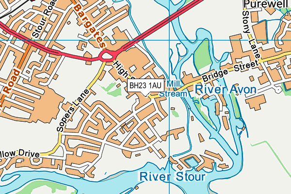 BH23 1AU map - OS VectorMap District (Ordnance Survey) BH23 1AU map - OS VectorMap District (Ordnance Survey)