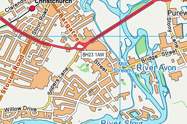 BH23 1AW map - OS VectorMap District (Ordnance Survey) BH23 1AW map - OS VectorMap District (Ordnance Survey)