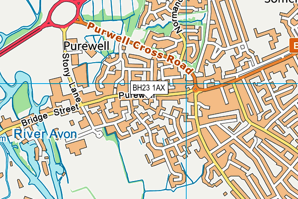 BH23 1AX map - OS VectorMap District (Ordnance Survey) BH23 1AX map - OS VectorMap District (Ordnance Survey)