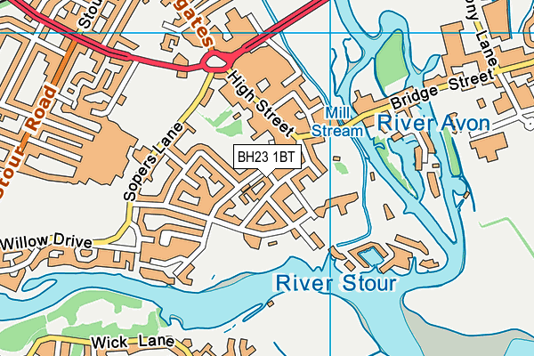 BH23 1BT map - OS VectorMap District (Ordnance Survey) BH23 1BT map - OS VectorMap District (Ordnance Survey)