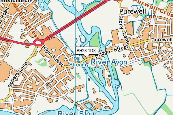 BH23 1DX map - OS VectorMap District (Ordnance Survey) BH23 1DX map - OS VectorMap District (Ordnance Survey)