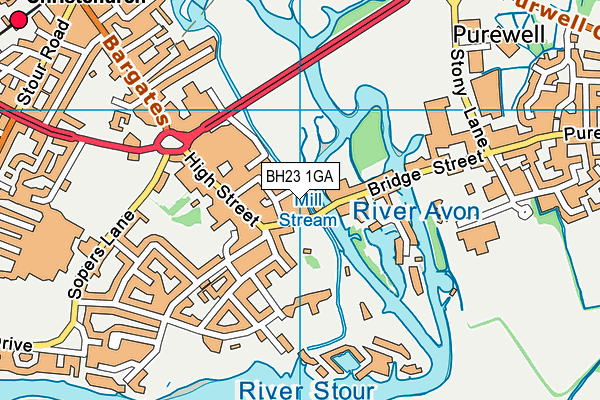 BH23 1GA map - OS VectorMap District (Ordnance Survey) BH23 1GA map - OS VectorMap District (Ordnance Survey)