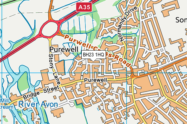 BH23 1HQ map - OS VectorMap District (Ordnance Survey) BH23 1HQ map - OS VectorMap District (Ordnance Survey)