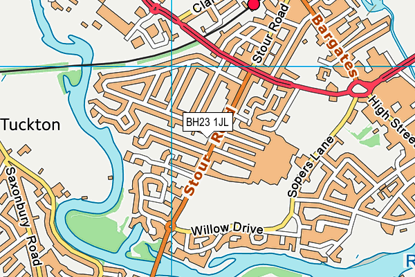 BH23 1JL map - OS VectorMap District (Ordnance Survey)