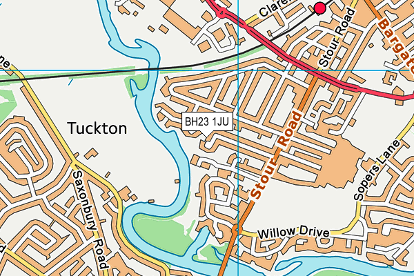 BH23 1JU map - OS VectorMap District (Ordnance Survey)