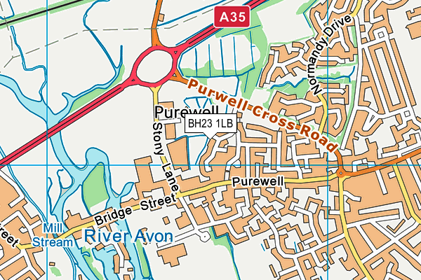 BH23 1LB map - OS VectorMap District (Ordnance Survey) BH23 1LB map - OS VectorMap District (Ordnance Survey)