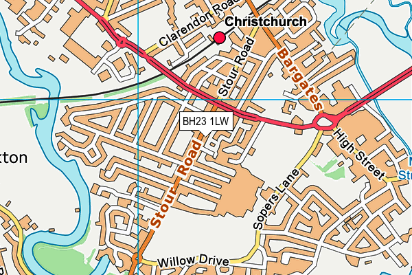 BH23 1LW map - OS VectorMap District (Ordnance Survey) BH23 1LW map - OS VectorMap District (Ordnance Survey)
