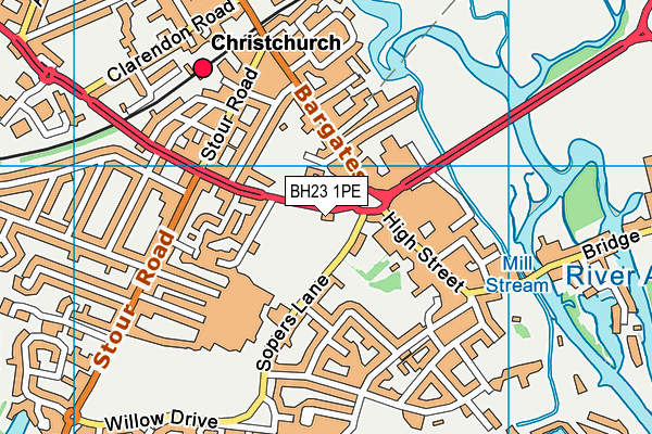 BH23 1PE map - OS VectorMap District (Ordnance Survey) BH23 1PE map - OS VectorMap District (Ordnance Survey)