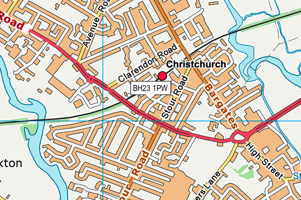 BH23 1PW map - OS VectorMap District (Ordnance Survey) BH23 1PW map - OS VectorMap District (Ordnance Survey)