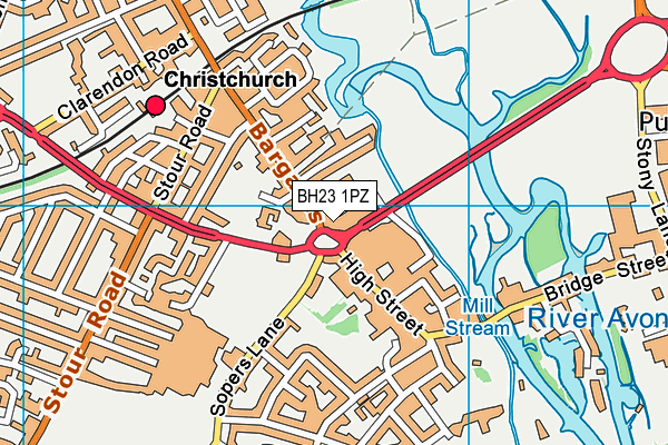 BH23 1PZ map - OS VectorMap District (Ordnance Survey) BH23 1PZ map - OS VectorMap District (Ordnance Survey)
