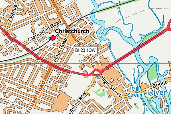 BH23 1QW map - OS VectorMap District (Ordnance Survey) BH23 1QW map - OS VectorMap District (Ordnance Survey)
