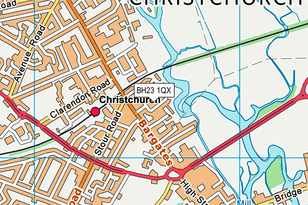 BH23 1QX map - OS VectorMap District (Ordnance Survey)