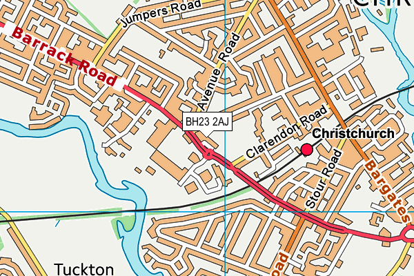 BH23 2AJ map - OS VectorMap District (Ordnance Survey)