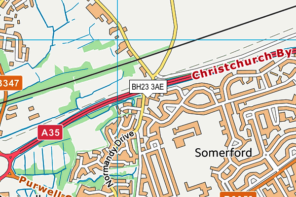 BH23 3AE map - OS VectorMap District (Ordnance Survey) BH23 3AE map - OS VectorMap District (Ordnance Survey)