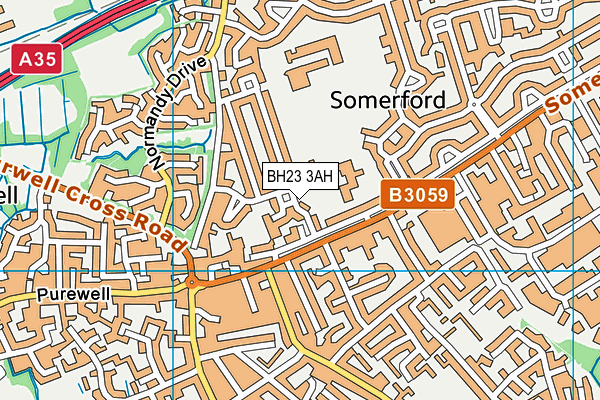 BH23 3AH map - OS VectorMap District (Ordnance Survey)
