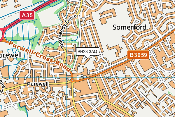 BH23 3AQ map - OS VectorMap District (Ordnance Survey)