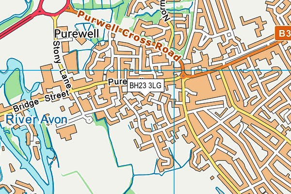 BH23 3LG map - OS VectorMap District (Ordnance Survey)