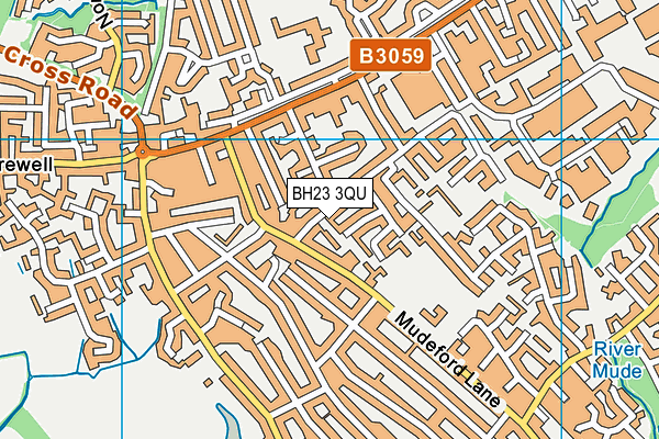 BH23 3QU map - OS VectorMap District (Ordnance Survey) BH23 3QU map - OS VectorMap District (Ordnance Survey)