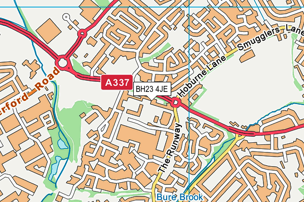 BH23 4JE map - OS VectorMap District (Ordnance Survey) BH23 4JE map - OS VectorMap District (Ordnance Survey)