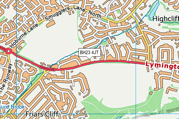 BH23 4JT map - OS VectorMap District (Ordnance Survey)