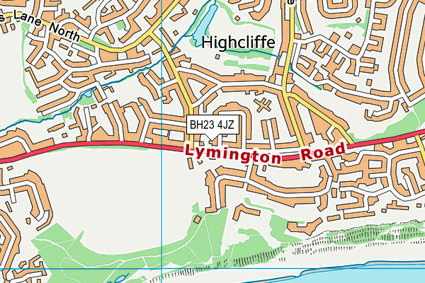 BH23 4JZ map - OS VectorMap District (Ordnance Survey)