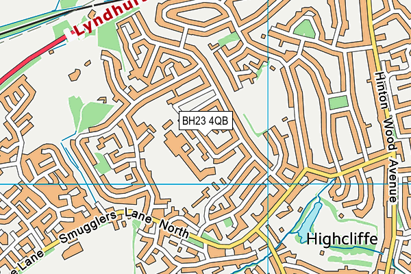 BH23 4QB map - OS VectorMap District (Ordnance Survey) BH23 4QB map - OS VectorMap District (Ordnance Survey)