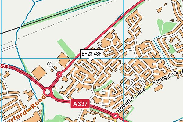 BH23 4SF map - OS VectorMap District (Ordnance Survey)