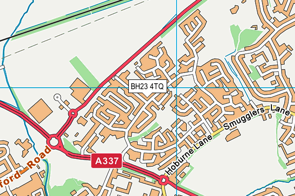 BH23 4TQ map - OS VectorMap District (Ordnance Survey)