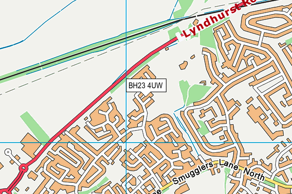 BH23 4UW map - OS VectorMap District (Ordnance Survey)