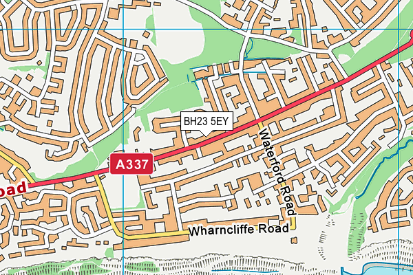 BH23 5EY map - OS VectorMap District (Ordnance Survey)