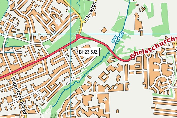 BH23 5JZ map - OS VectorMap District (Ordnance Survey)