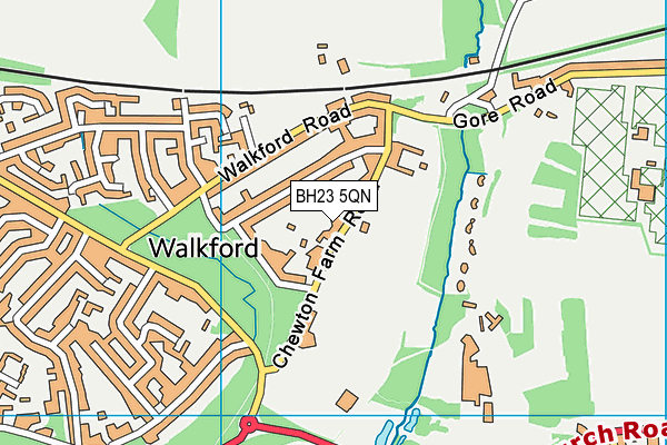 BH23 5QN map - OS VectorMap District (Ordnance Survey)